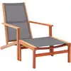 Image de vidaXL Chaise de jardin et repose-pied Gris Eucalyptus et textilène