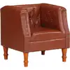 Image de vidaXL Fauteuil marron cuir véritable