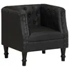 Image de vidaXL Fauteuil Meuble de Salon Fauteuil de Chambre à Coucher Meuble de Salle de Séjour Siège Maison Intérieur Noir Cuir Véritable