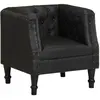 Image de vidaXL Fauteuil Noir Cuir véritable