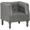 Image de vidaXL Chaise cabriolet gris cuir véritable