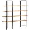 Image de vidaXL Bibliothèque à 4 Niveaux Etagère à Livres Etagère de Rangement Bureau Salon Salle de Séjour Intérieur 160x35x160 cm Bois de Manguier Massif