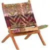 Image de vidaXL Chaise pliable Chindi Multicolore Tissu