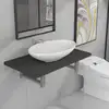 Image de vidaXL Meuble de salle de bain en deux pièces Céramique Gris