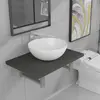 Image de vidaXL Meuble de salle de bain en deux pièces Céramique Gris
