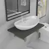 Image de vidaXL Meuble de salle de bain en deux pièces Céramique Gris