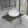 Image de vidaXL Meuble de salle de bain en deux pièces Céramique Gris