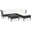 Image de vidaXL Salon de Jardin 6 pcs avec Coussins Mobilier de Jardin Mobilier de Patio Mobilier de Terrasse Meubles d'Extérieur Résine Tressée Noir