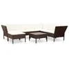 Image de vidaXL Salon de Jardin 8 pcs avec Coussins Mobilier de Jardin Meubles d'Extérieur Mobilier de Patio Mobilier de Terrasse Résine Tressée Marron