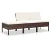 Image de vidaXL Salon de jardin 3 pcs avec coussins Résine tressée Marron