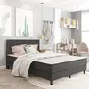 Image de vidaXL Tête de lit touffetée Gris foncé Tissu 140x200 cm