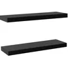 Image de vidaXL 2X Etagères Murales Flottantes Etagères Suspendues Meuble de Rangement Etagères à Livres Salon Maison Intérieur Noir 60x20x3,8 cm