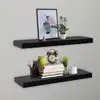 Image de vidaXL Étagères murales flottantes 2 pcs Noir 60x20x3,8 cm