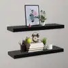 Image de vidaXL Étagères murales flottantes 2 pcs Noir 80x20x3,8 cm