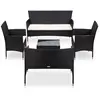 Image de vidaXL Salon de jardin 5 pcs avec coussins résine tressée noir