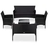 Image de vidaXL Salon de Jardin 5 pcs avec Coussins résine tressée Noir