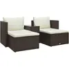 Image de vidaXL Salon de jardin 5 pcs avec coussins Résine tressée Marron