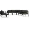 Image de vidaXL Salon de jardin 8 pcs avec coussins Aluminium Anthracite