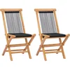 Image de Chaises pliables de jardin lot de 2 Bois teck solide et corde