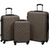 Image de vidaXL Ensemble de valises rigides 3 pcs Marron ABS
