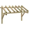 Image de vidaXL Bois de Pin Solide Auvent de Porte Marquise de Porte Entrée Porche Véranda Fenêtre Extérieur Résistant à la Pourriture 200x100x100 cm