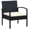 Image de VidaXL Chaise de jardin avec coussin Résine tressée Noir