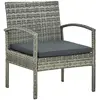 Image de vidaXL Chaise de jardin avec coussin Résine tressée Gris