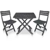 Image de vidaXL Ensemble de bistro pliable 3 pcs Plastique Anthracite