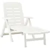 Image de vidaXL Chaise longue pliable Plastique Blanc