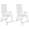 Image de Chaises inclinables de jardin lot de 2 Plastique Blanc