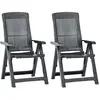 Image de vidaXL Chaises inclinables de jardin lot de 2 Plastique Anthracite