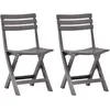 Image de vidaXL Chaises de jardin pliables lot de 2 Plastique Mocha