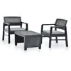 Image de vidaXL Salon de jardin 3 pcs Plastique Anthracite