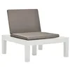 Image de vidaXL Chaise de Salon de Jardin avec Coussin Siège d'Extérieur Meuble de Patio Chaise de Terrasse Résistant aux Intempéries Plastique Blanc
