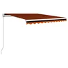 Image de vidaXL Auvent Manuel Rétractable Auvent de Terrasse Auvent de Jardin Auvent de Balcon Auvent d'Extérieur Ombrage des Fenêtres 300x250 cm Orange et Marron