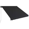 Image de vidaXL Auvent Manuel Rétractable Auvent de Terrasse Auvent de Jardin Auvent de Balcon Auvent d'Extérieur Ombrage des Fenêtres 300x250 cm Anthracite