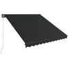Image de vidaXL Auvent Manuel Rétractable avec LED Auvent de Terrasse Auvent de Balcon Auvent de Jardin Auvent d'Extérieur Ombrage des Fenêtres 300x250 cm Anthracite