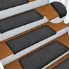 Image de vidaXL Tapis d'escalier 15 pièces 65 x 21 x 4 cm Anthracite Bordure rectangulaire
