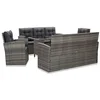Image de vidaXL Ensemble à Manger d extérieur 5pcs Coussins Résine tressée Gris
