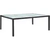 Image de vidaXL Table à dîner d'extérieur Noir 200x150x74 cm Résine tressée