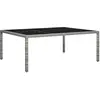 Image de vidaXL Table à manger d'extérieur Gris 200x150x74 cm Résine tressée