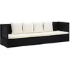 Image de Lit de jardin avec coussin et oreillers Résine tressée Noir