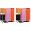 Image de vidaXL 2x Paniers à Linge à 3 Sections avec un Bac de Lavage Sac à Linge Corbeille à Linge Sac de Rangement Vêtements Sales Maison Intérieur