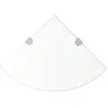 Image de vidaXL Étagères d'angle 2 pcs et Supports Verre Transparent 25x25 cm