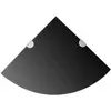 Image de vidaXL Étagères d'angle 2 pcs et supports chromés Verre Noir 35x35 cm
