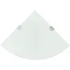 Image de vidaXL 2x Etagères d'Angle et Supports Chromés Etagère Murale Cuisine Salle de Bains Salon Maison Intérieur Durable Verre Blanc 35x35 cm