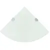 Image de vidaXL Étagères d'angle 2 pcs et supports chromés Verre Blanc 35x35 cm