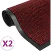 Image de vidaXL Paillassons rectangulaires 2 pcs 60 x 90 cm Rouge