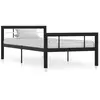 Image de vidaXL Cadre de lit sans matelas noir et blanc métal 100x200 cm