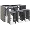 Image de vidaXL Meuble de Bar de Jardin 7 pcs et Coussins Résine tressée Gris